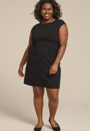 Plus Size Ponte Cap Sleeve Mini Dress