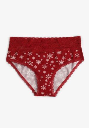 Simply Comfy Cotton Snowflake Print Hipster Panty