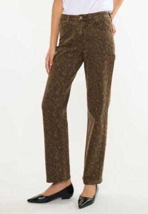 KanCan&trade; High Rise Leopard Print Straight Jean
