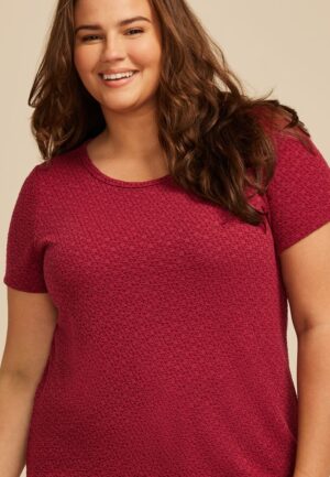 Plus Size 24/7 Textured Kennedy Crew Neck Tee