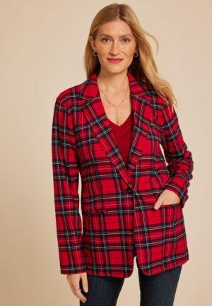 Festive Tartan Plaid Blazer