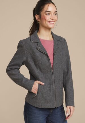 Gray Moto Blazer Jacket