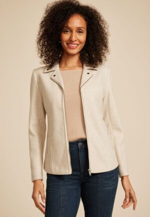 Gray Moto Blazer Jacket