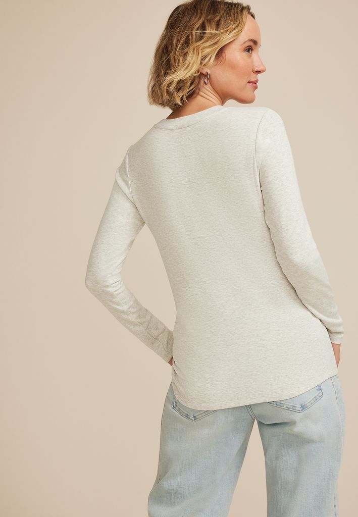 24/7 Brushed Ribbed Scoop Neck Tee - Image 2