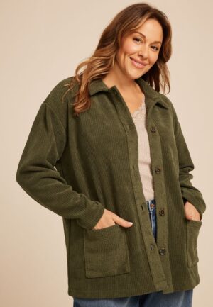 Plus Size Cozy Textured Shacket