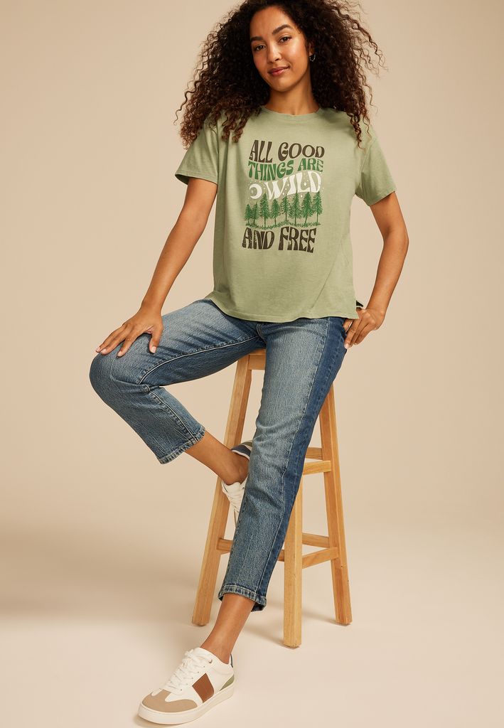 All Good Things Are Wild And Free Relaxed Graphic Tee - Image 3