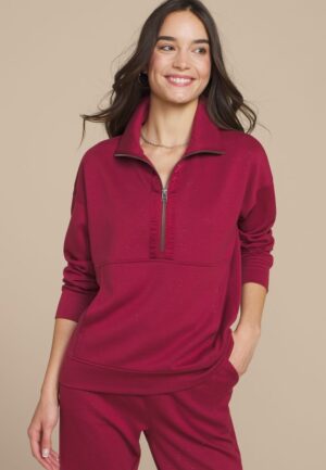 Sparkle Scuba Knit Half Zip Sweatshirt