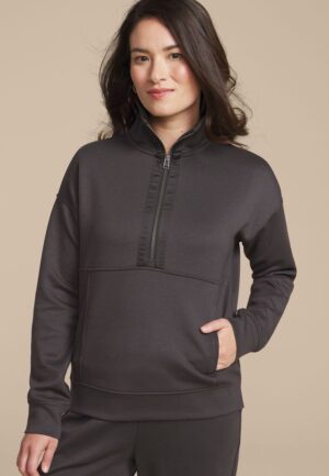 Sparkle Scuba Knit Half Zip Sweatshirt