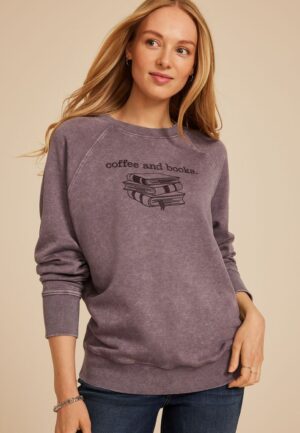Coffee And Books Relaxed Fit Sweatshirt