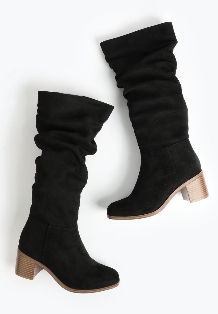 SuperCush Lydia Faux Suede Block Heel Tall Boot - Image 2