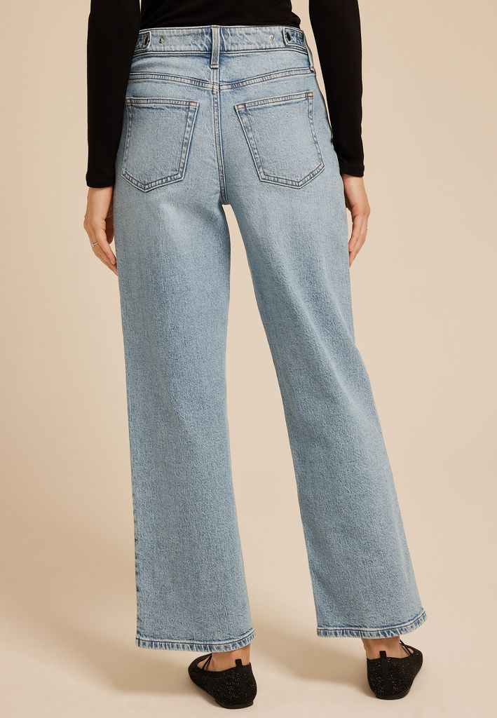 edgely™ Adjustable Waist High Rise Wide Leg Jean - Image 2