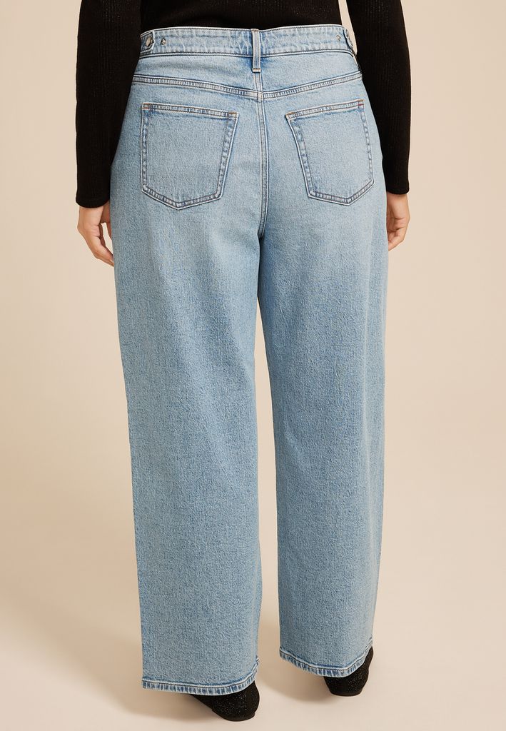 Plus Size edgely™ Adjustable Waist High Rise Wide Leg Jean - Image 2