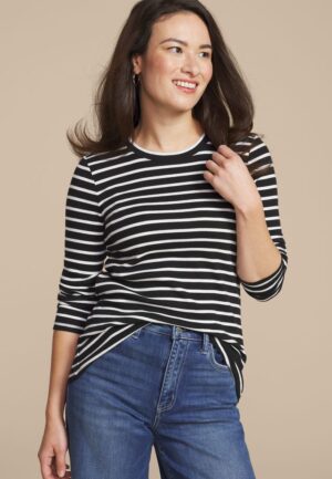 24/7 Striped Ada Ribbed Long Sleeve Tee