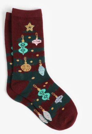 Holiday Tree Ornament Crew Socks