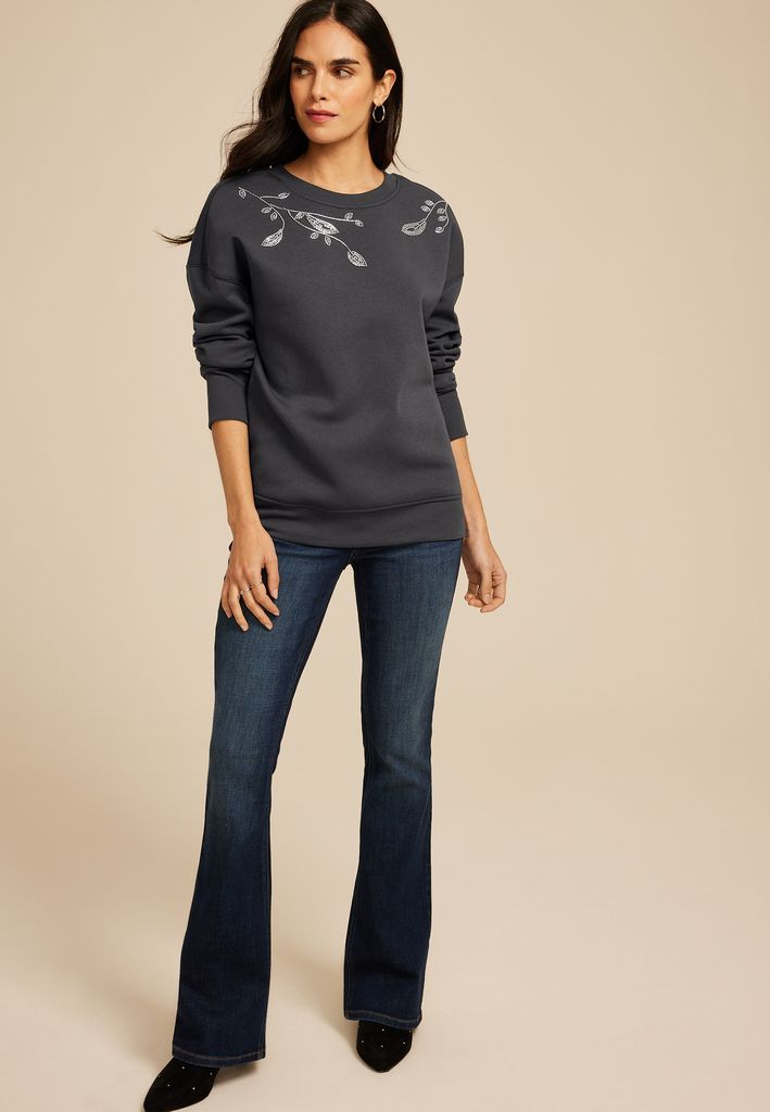 Studio Y Beaded Embellished Sweatshirt