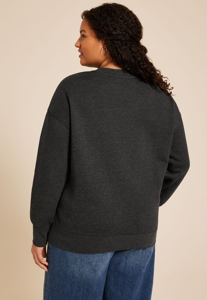 Plus Size State Plaid Crew Neck Sweatshirt - Image 2