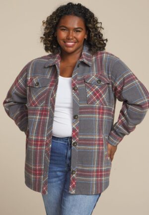 Plus Size Plaid Shacket