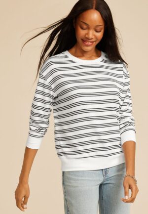 24/7 Hacci Striped Long Sleeve Tee