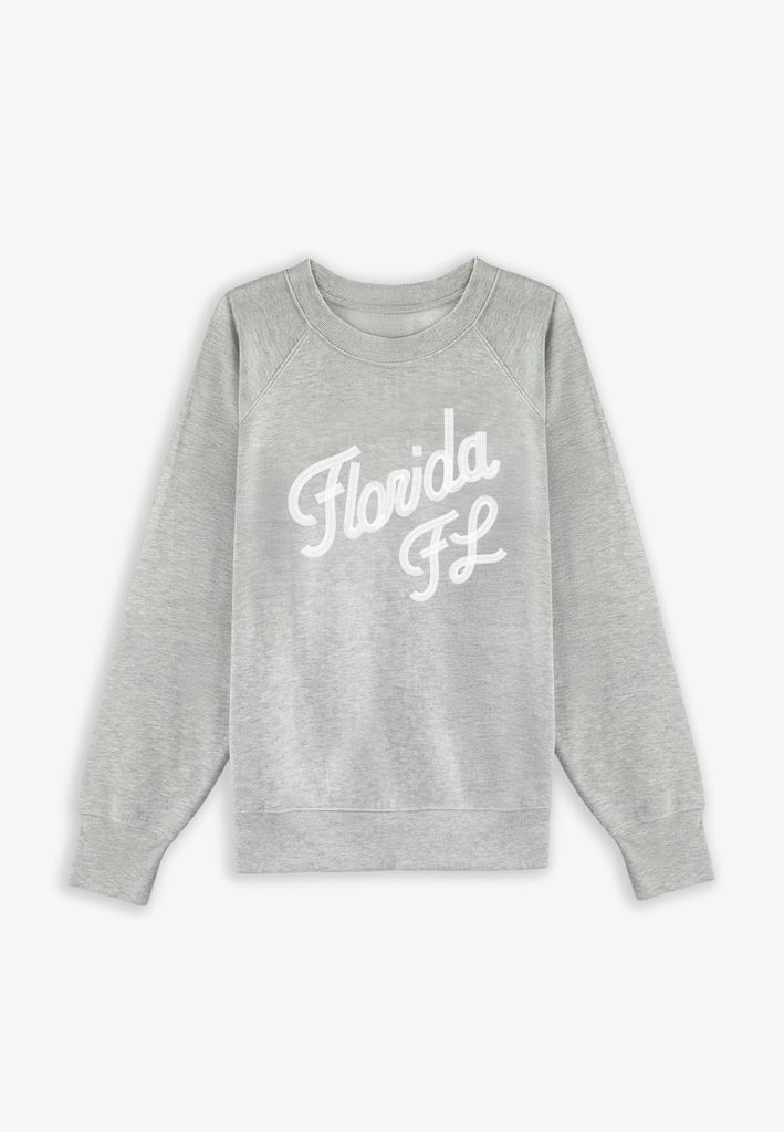 Plus Size State Embroidered Crew Neck Sweatshirt