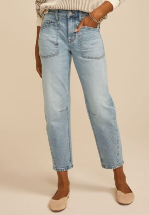 High Rise Utility Barrel Jean