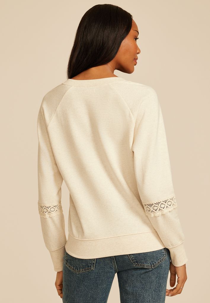 Crochet Mix Relaxed Fit Sweatshirt - Image 2