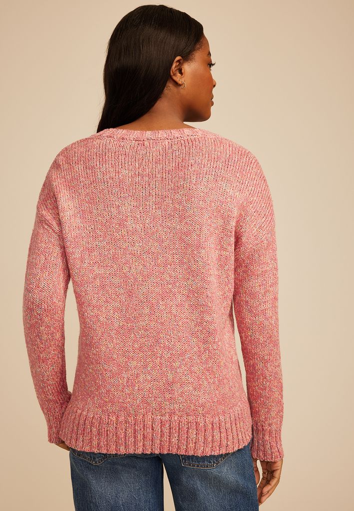 Marled V Neck Sweater - Image 2