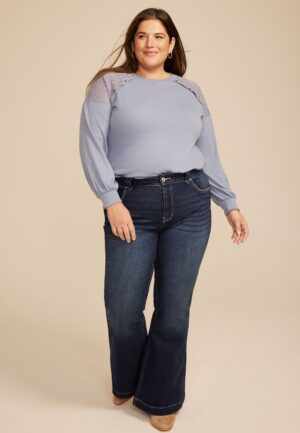 Plus Size KanCan&trade; High Rise Pocket Flap Trouser Flare