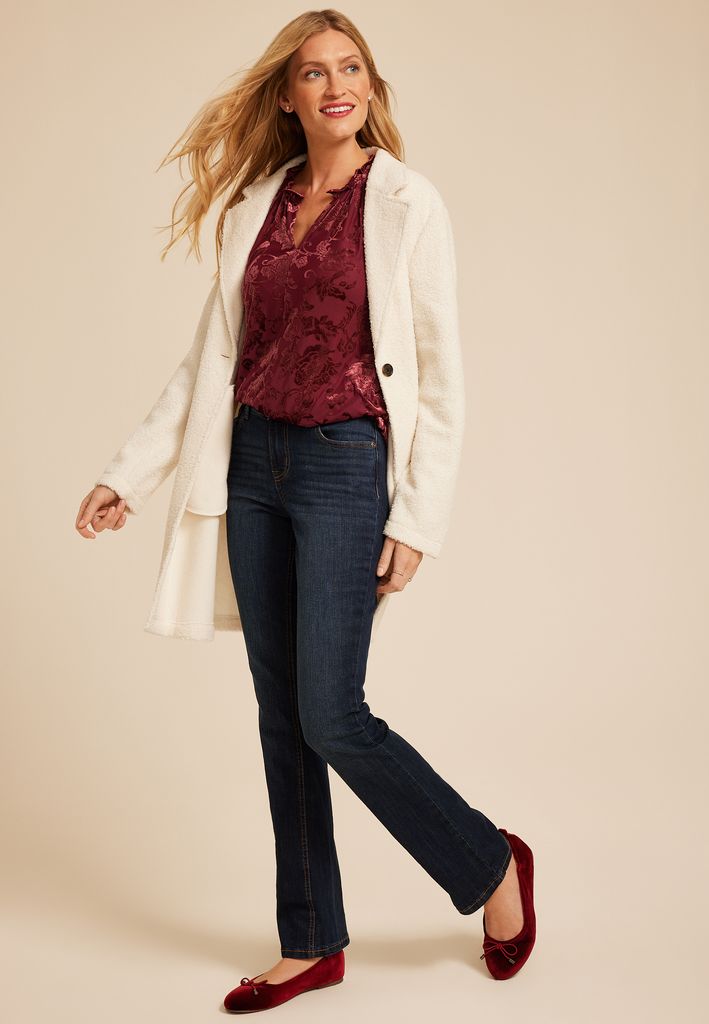 Velvet Burnout Floral V Neck Tank Top - Image 3