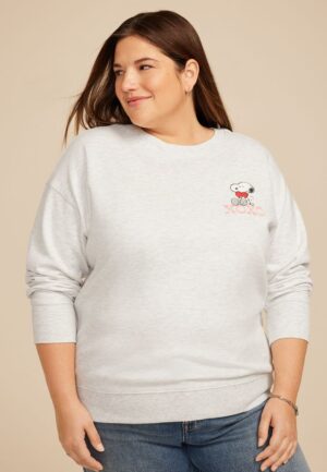 Plus Size Peanuts Snoopy And Friends Relaxed Fit Sweatshirt