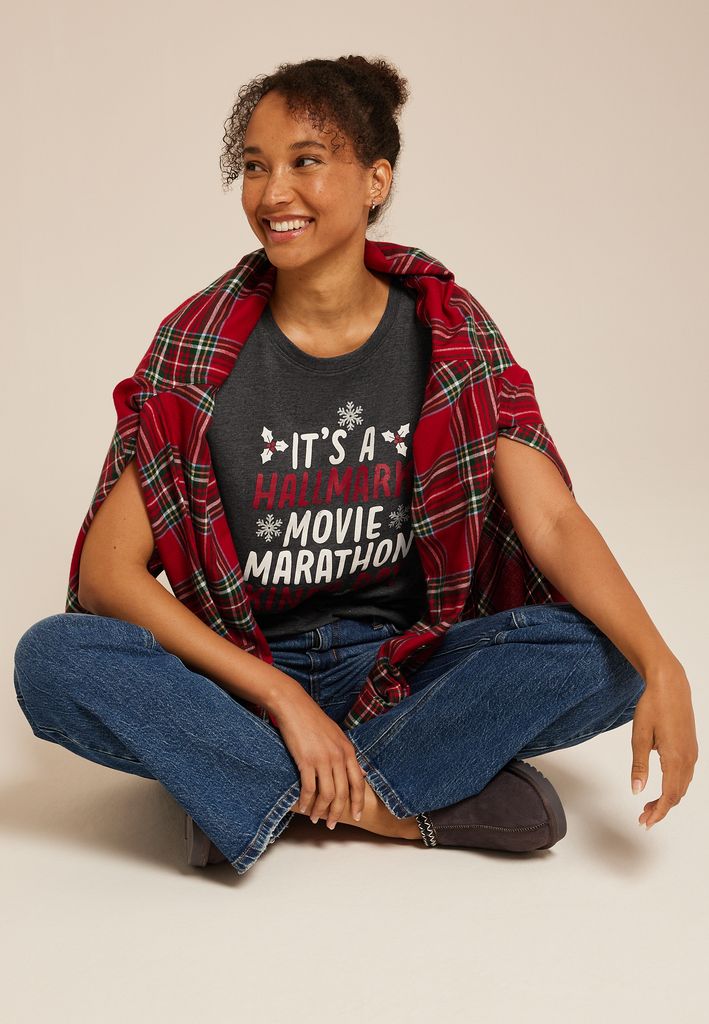 Hallmark Movie Marathon Classic Fit Graphic Tee - Image 3