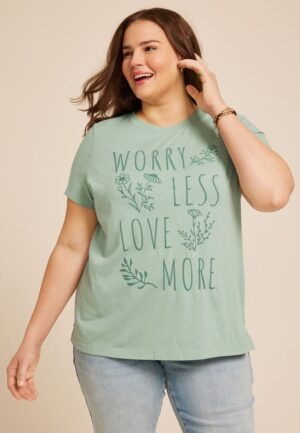 Plus Size Worry Less Love More Classic Fit Graphic Tee
