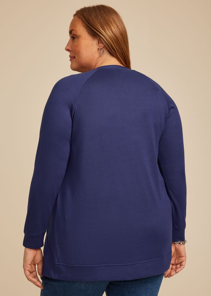 Plus Size Knit Pocket Open Front Cardigan - Image 2