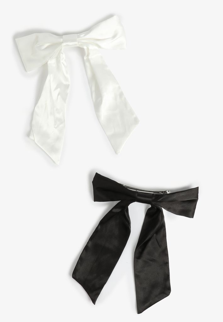 2 Pack Satin Bow Barrettes