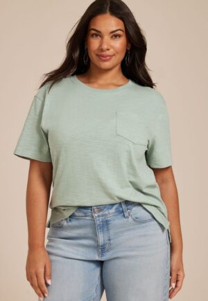 Plus Size 24/7 Cotton Pocket Tee