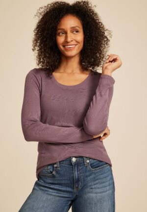 Floral Jacquard Mesh Top