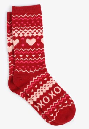 Heart Fair Isle Crew Socks
