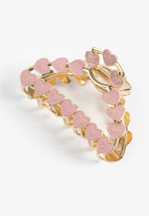 Candy Heart Gold Claw Hair Clip