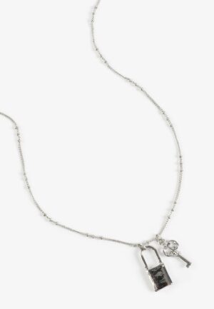 Silver Lock And Key Necklace