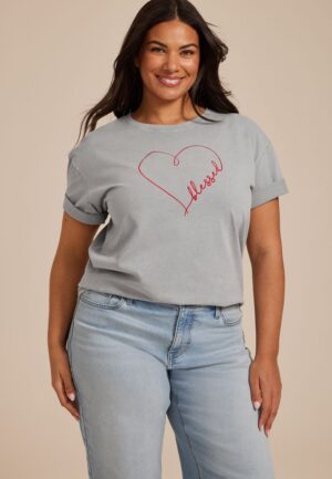 Plus Size Blessed Heart Standard Fit Graphic Tee