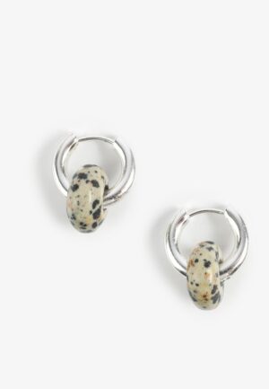 Speckled Stone Hoop Earrings