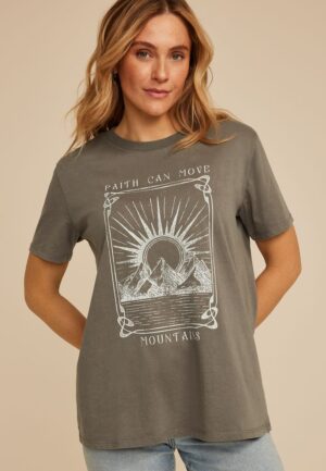 Faith Can Move Mountains Oversized Fit Graphic Tee
